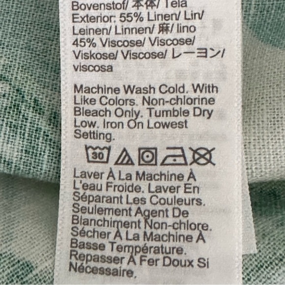 J Grew sz Md top loose fitting beach style print.  Palm branches woven fabric - Picture 7 of 14